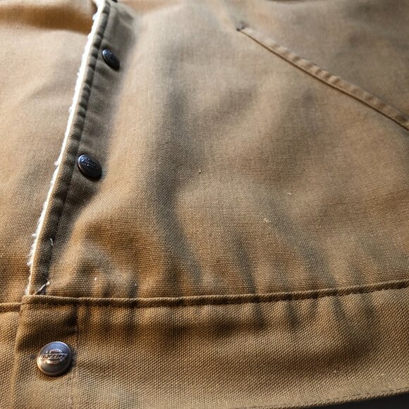 Vintage Dickies Light Brown Jacket, Sherpa-Lined, Size Large - Picture 10 of 12